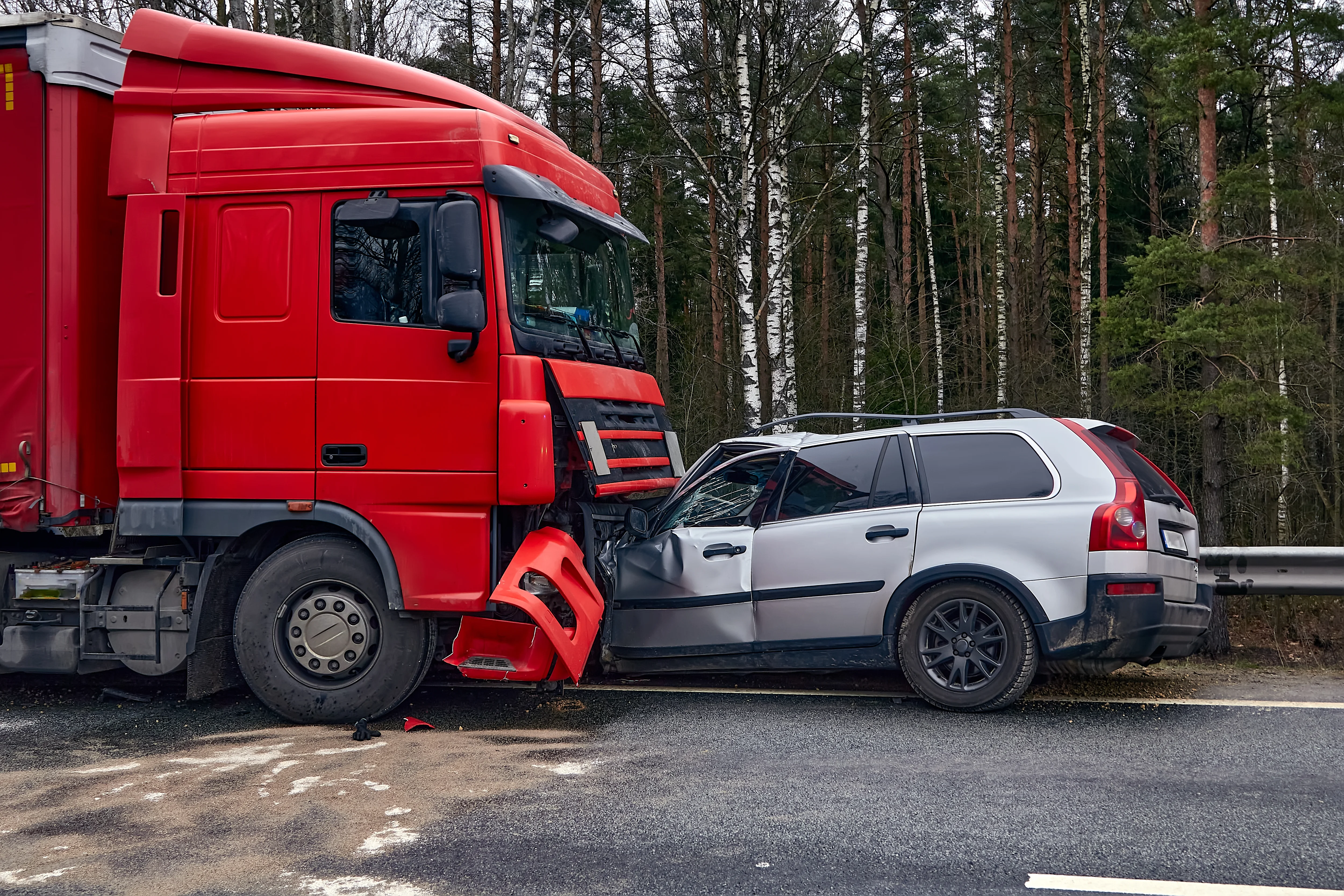 semi truck crashed into a car